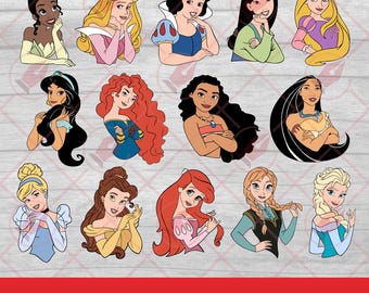 Pacchetto di personaggi principesse / Principesse dei cartoni animati SVG PNG EPS