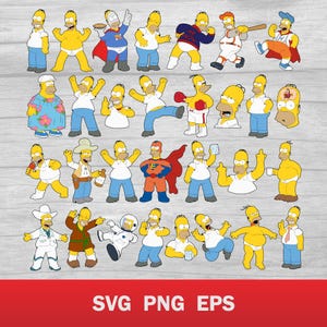 HOMER SIMPSON svg Bundle | Digital File Set | svg, eps, png | for Cricut, Silhouette and more | Vector Art Graphics for Fans and Crafters