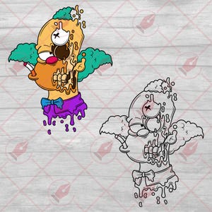 Creepy Krusty the Clown Vector Art (svg eps png jpg Digital Files) image 4