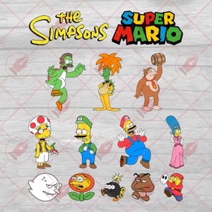 Buy Simpsons Mario Bros Vector Art: SVG, PNG, EPS Files (digital ...