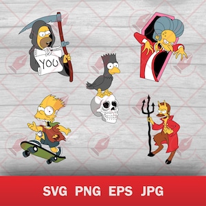 Characters From Treehouse of Horror | Digital File Set | svg, eps,jpg, png | for Cricut, Silhouette and more