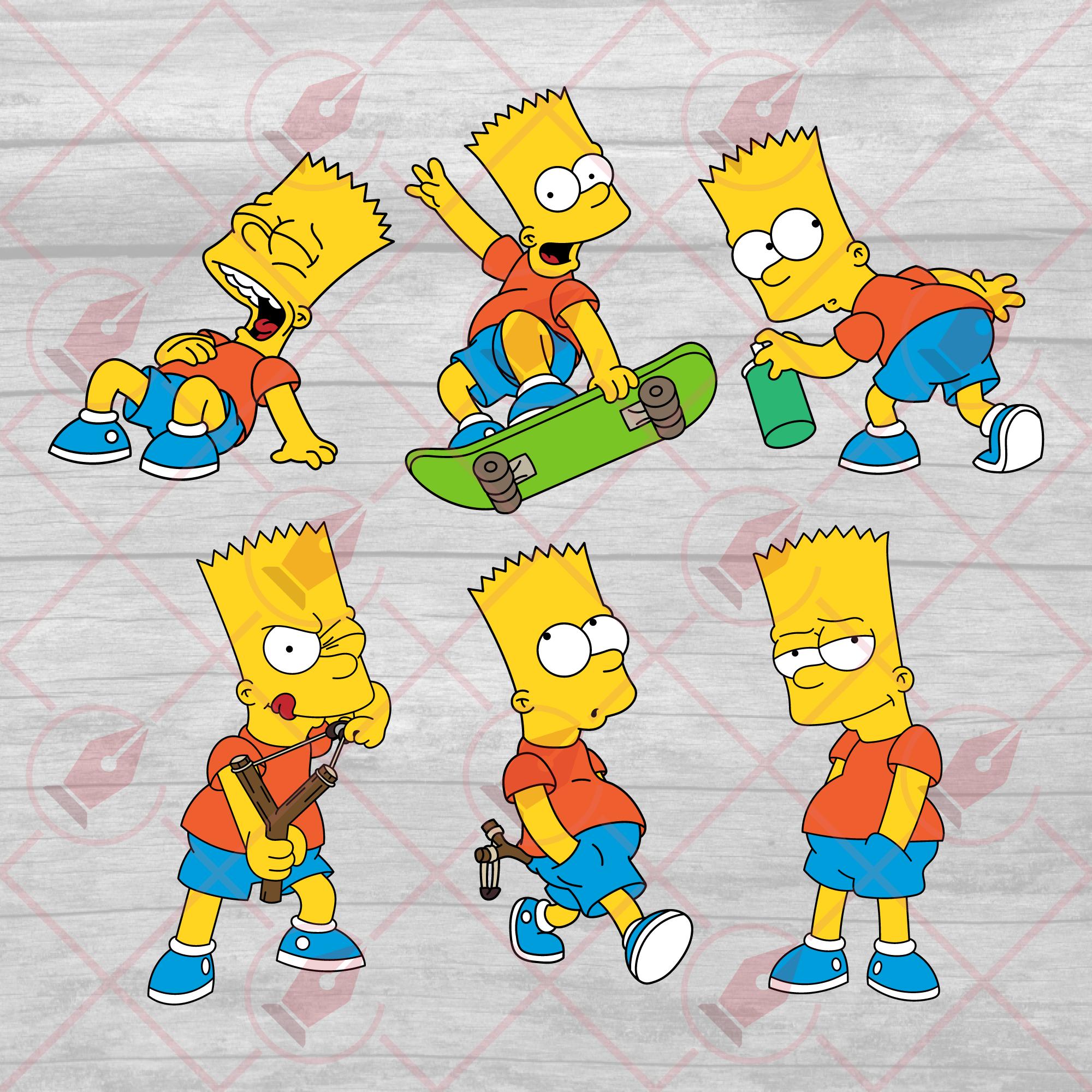Bart Simpson Vector Art Graphics (svg, Eps, Png, Jpg) | Digital File ...