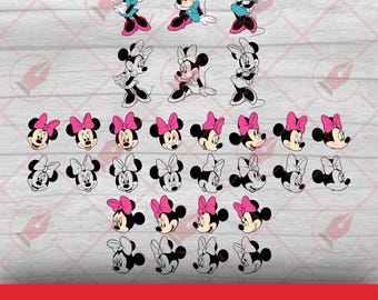 Minnie Mouse Faces: Expression Pack SVG PNG EPS (Digital Download)