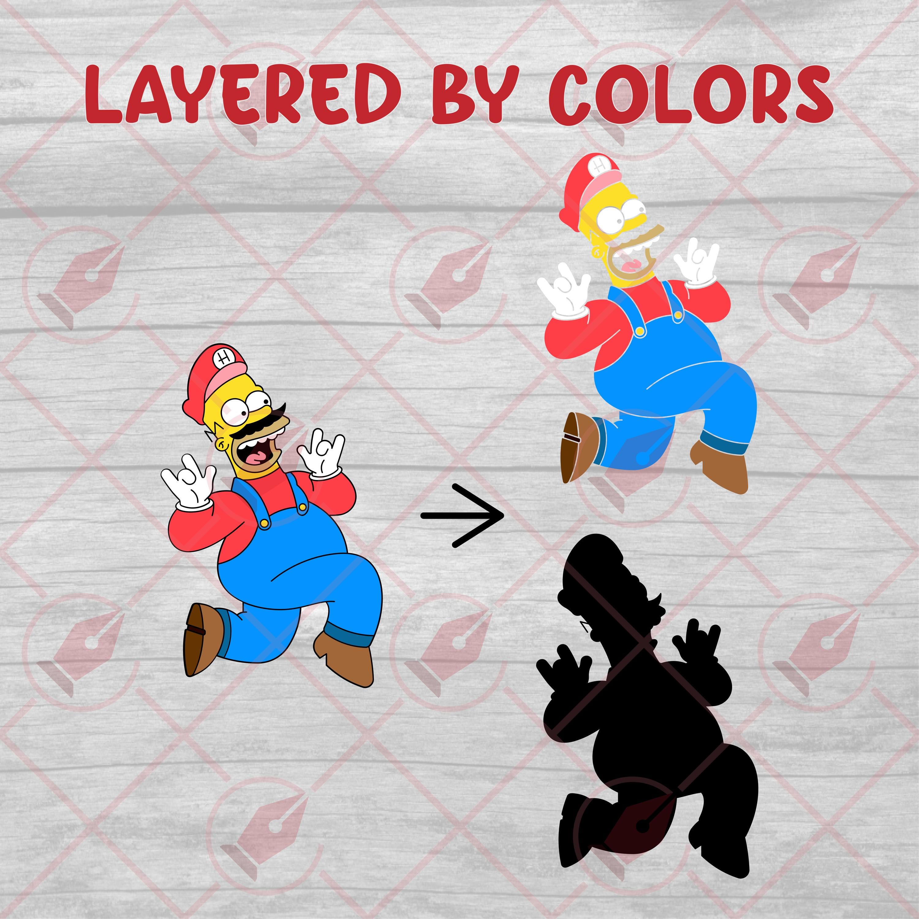 Simpsons Mario Bros Vector Art: SVG, PNG, EPS Files (digital Download ...