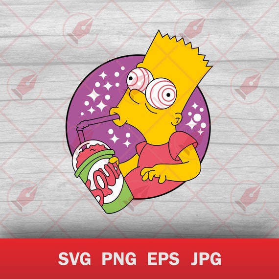 Crazy Bart Simpson Vector Art (svg eps png jpg Digital File)