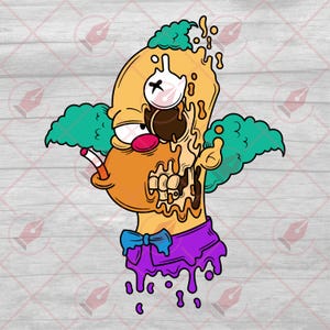 Creepy Krusty the Clown Vector Art (svg eps png jpg Digital Files) image 2