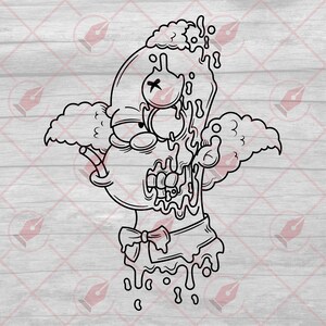 Creepy Krusty the Clown Vector Art (svg eps png jpg Digital Files) image 3