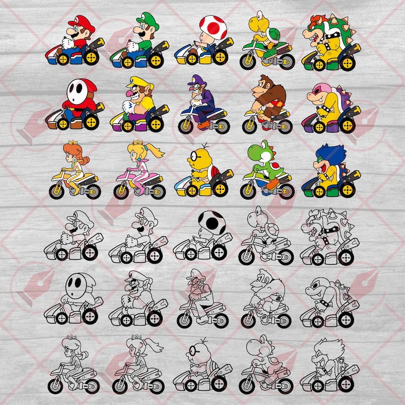 Mario Kart Pack | Digital File Set | Svg, Png | for Cricut, Silhouette ...