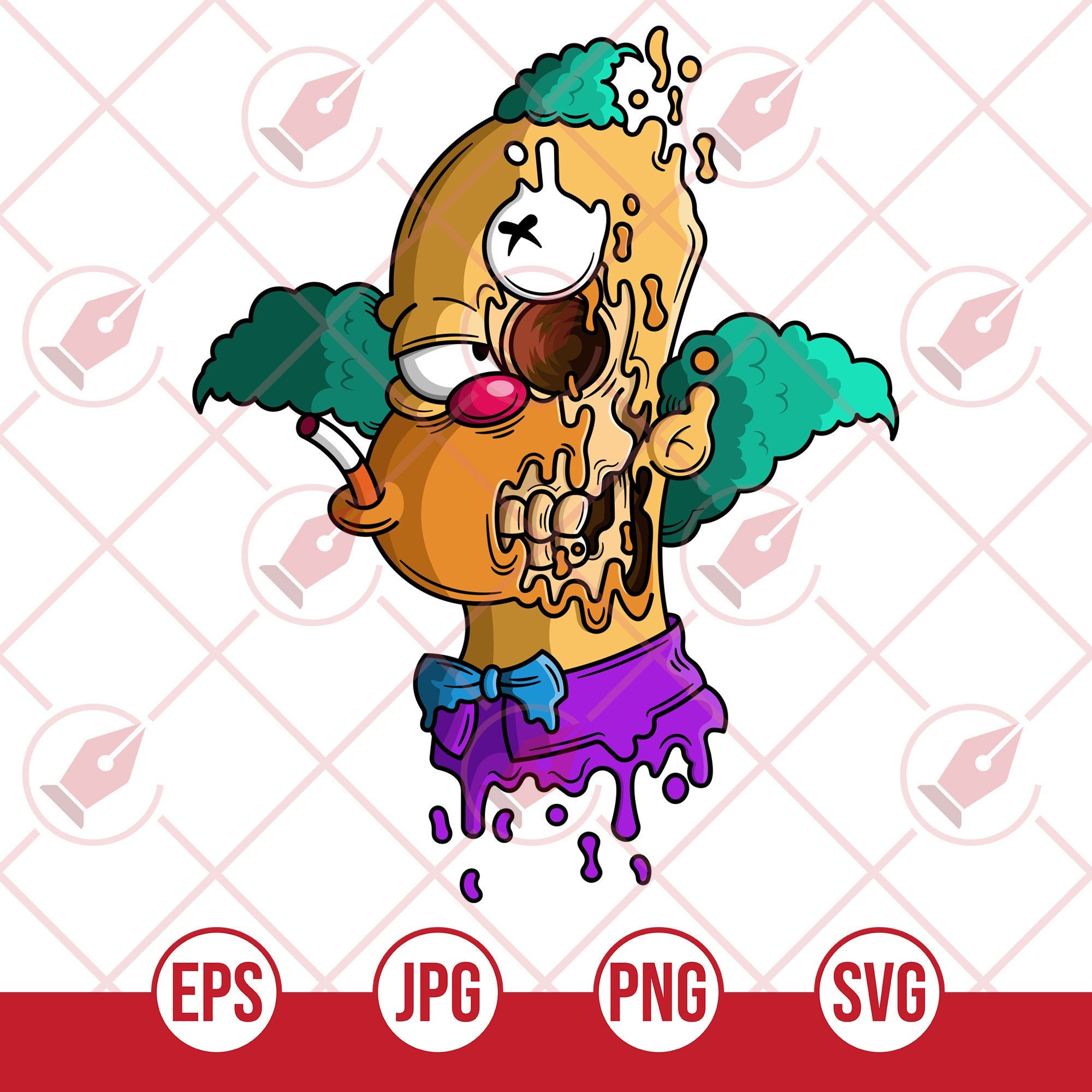Krusty the Clown Eps, Jpg, Png, Svg - Etsy
