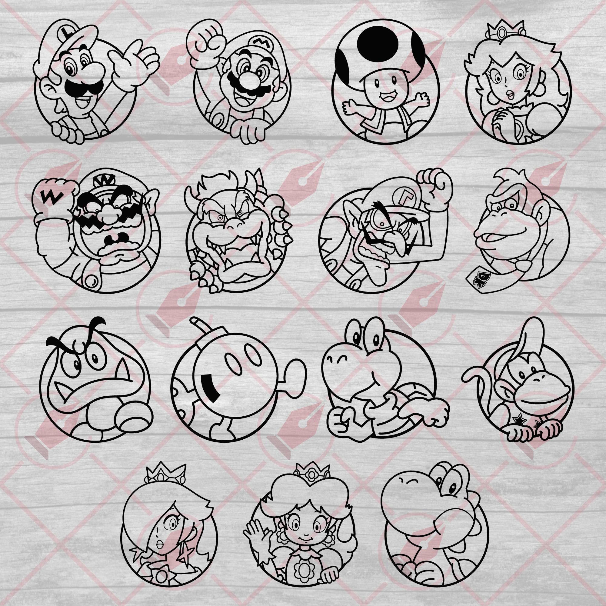 Super Mario Pack Digital File Set Svg, Eps, Png for Cricut, Silhouette ...
