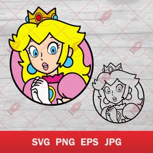 Princess Peach SVG: Vector Art Graphics for Cricut, Silhouette (Digital File Set)