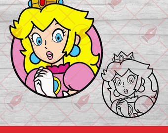 Princess Peach Design | Digital File Set | svg, eps,jpg, png | for Cricut, Silhouette and more | Vector Art Graphics for Fans and Crafters