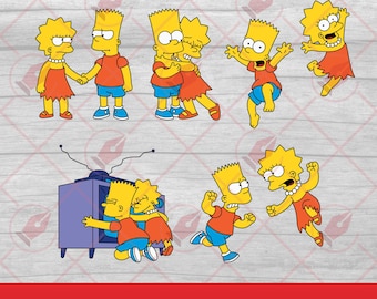 Bart and Lisa SVG: Vector Art Graphics (Digital File Set)