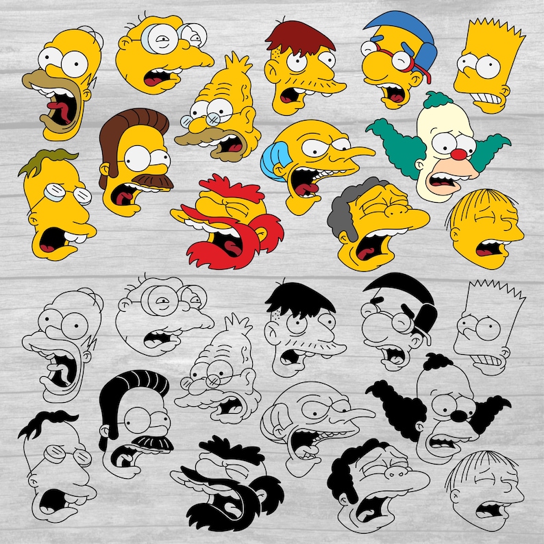 The Simpsons Character Faces Pack | Scary Scream Expressions ...