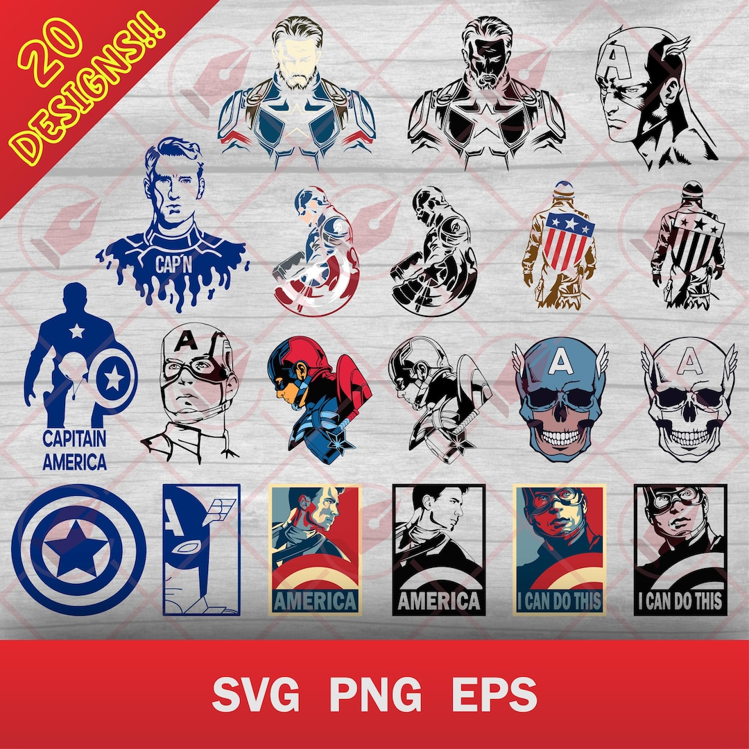Captain America Pack Svg, Png, Eps - Etsy