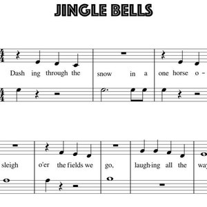 Jingle Bells Kerstbladmuziek PDF Eenvoudig niveau 1
