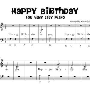 Feliz cumpleaños para piano Partituras para piano más fáciles PDF