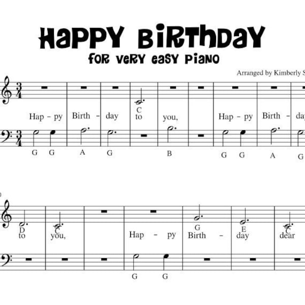 Happy Birthday for Piano Easiest Piano Sheet Music PDF