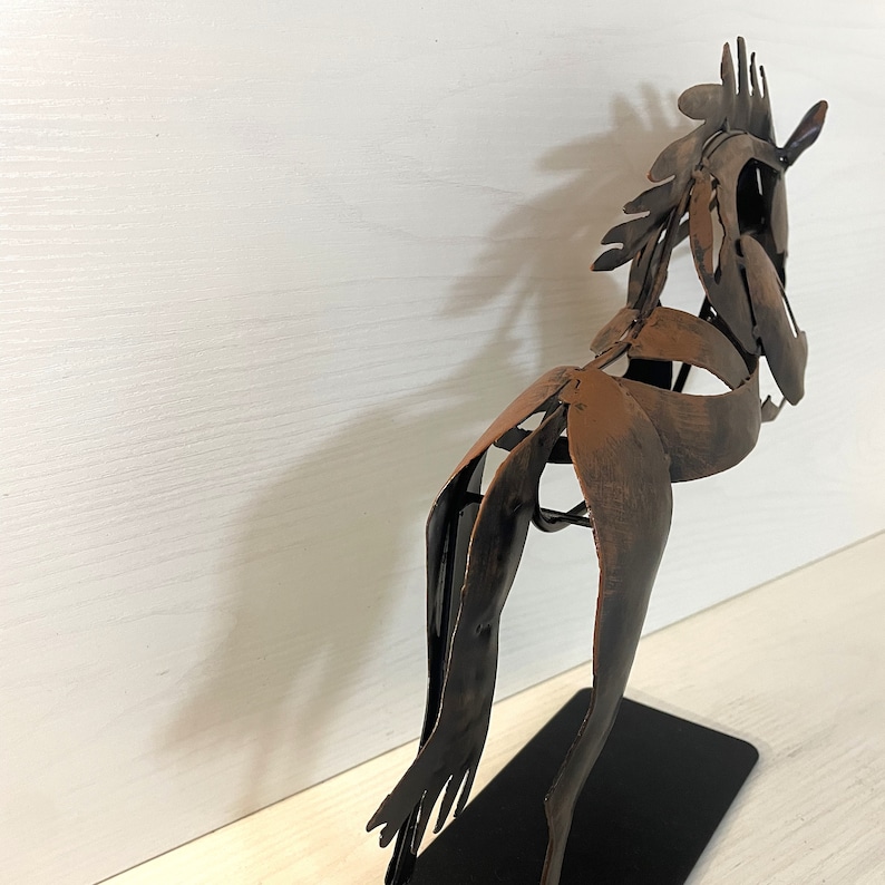 Scrap Metal Art Horse Sculpture: Handmade Home Decor Gift image 6