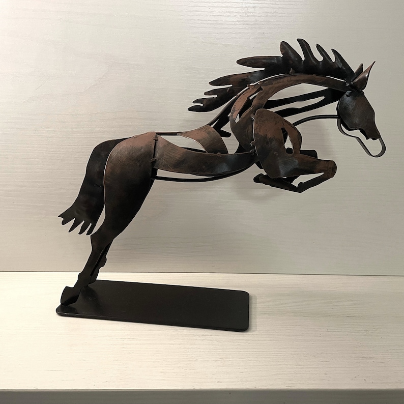 Scrap Metal Art Horse Sculpture: Handmade Home Decor Gift image 5