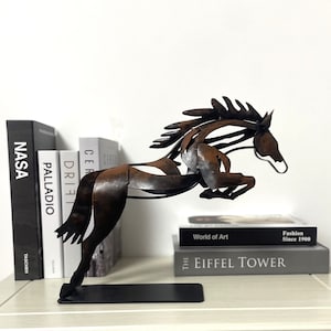 Scrap Metal Art Horse Sculpture: Handmade Home Decor Gift image 1