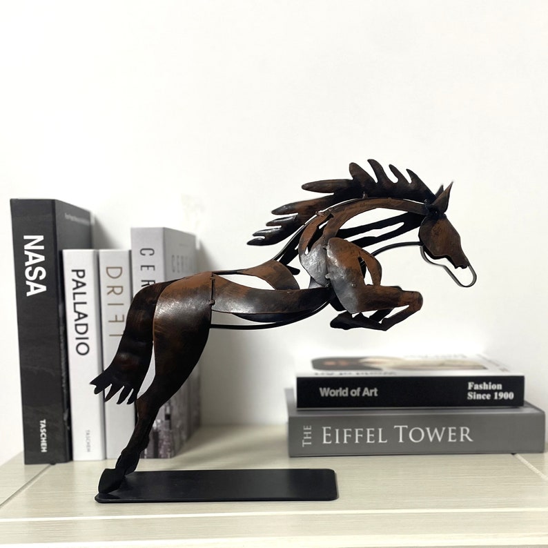 Scrap Metal Art Horse Sculpture: Handmade Home Decor Gift image 1
