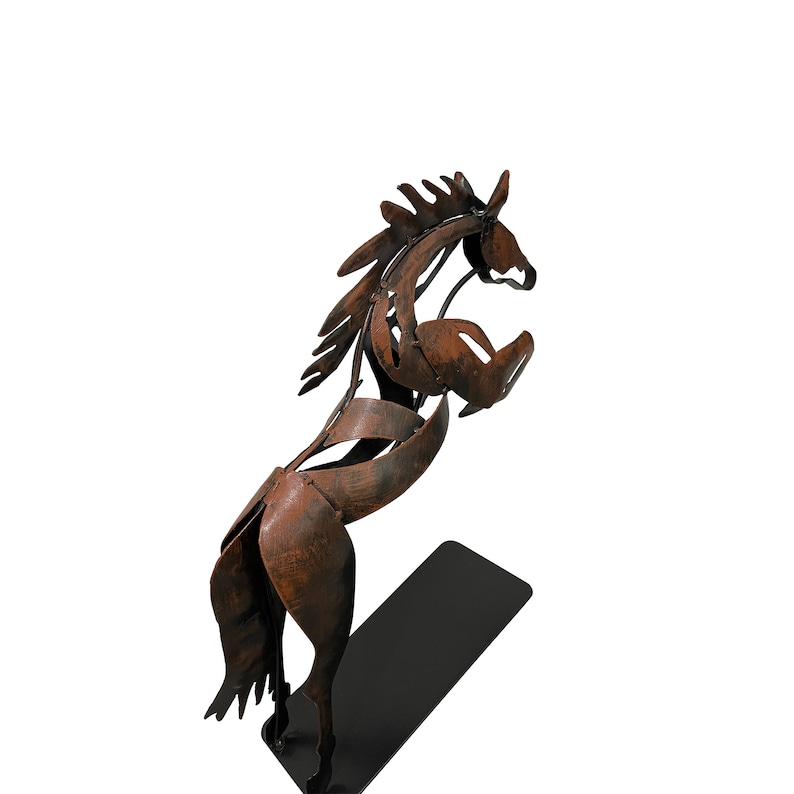 Scrap Metal Art Horse Sculpture: Handmade Home Decor Gift image 9