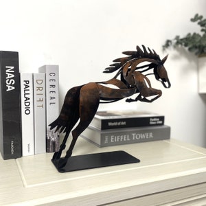 Scrap Metal Art Horse Sculpture: Handmade Home Decor Gift image 2