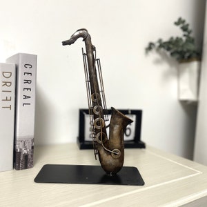 100% Handmade Saxophone Art Metal Sculpture Gift Player Metal Sculpture, Scrap Metal Music Art Decor, Music Jazz Lady Musician