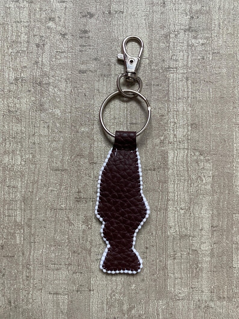 Fish Keychain Designs Handmade Fish Inspired Beaded Keychain, Backed With Faux Leather - Etsy