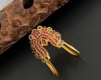 Matt finish kemp-green vanki style finger ring