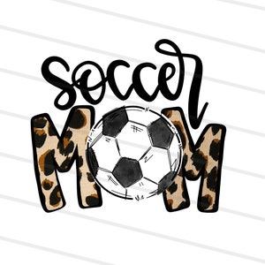 Mamá de fútbol PNG / Clipart de fútbol / Mamá de fútbol png / Diseño de camiseta de fútbol / Estampado de leopardo / Diseño de sublimación / Descarga de diseño digital