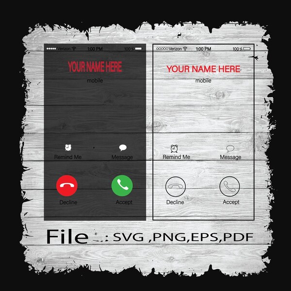 Phone screen SVG / Phone screen has a call/ Monogram clip art file digital