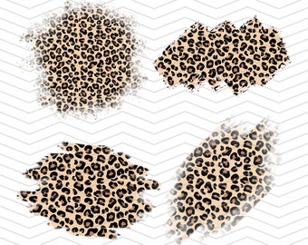 Leopard Patches PNG, beunruhigter Leopard Ärmel digitaler Download, Gepard Patches Bundle, Leopard Sublimation Design Download, Leopard png