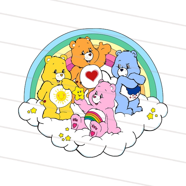 Care Bears svg care bear ai dxf pdf png jpg party funshine cheer grumpy birthday digital printable t-shirt iron on transfer cricut cut shirt