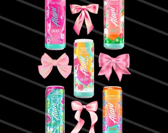 Alani, alani nu, energy drink, Summer, drink, coquette, bows, png, svg