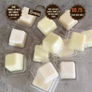 No Label Hand Poured 100% Soy Wax Melt Singles, Wholesale 1 oz Soy Wax Melt, Wax Melt for Birthday Party Favors, Gift Bag (10 Wax Melt)