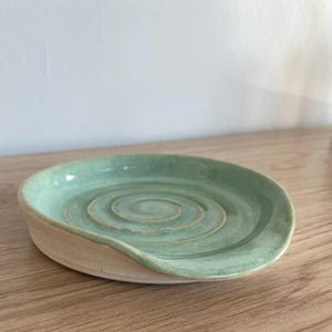 Handmade seafoam green spoon rest