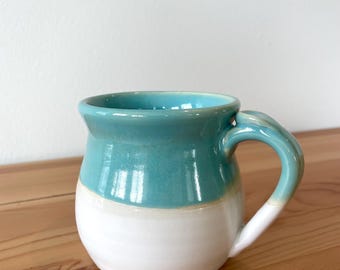Handmade color block ceramic mug