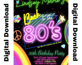 Back in Time with The Retro 80's or 90's Theme Invitations!