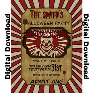 Haunted Circus Halloween Party Invitations!