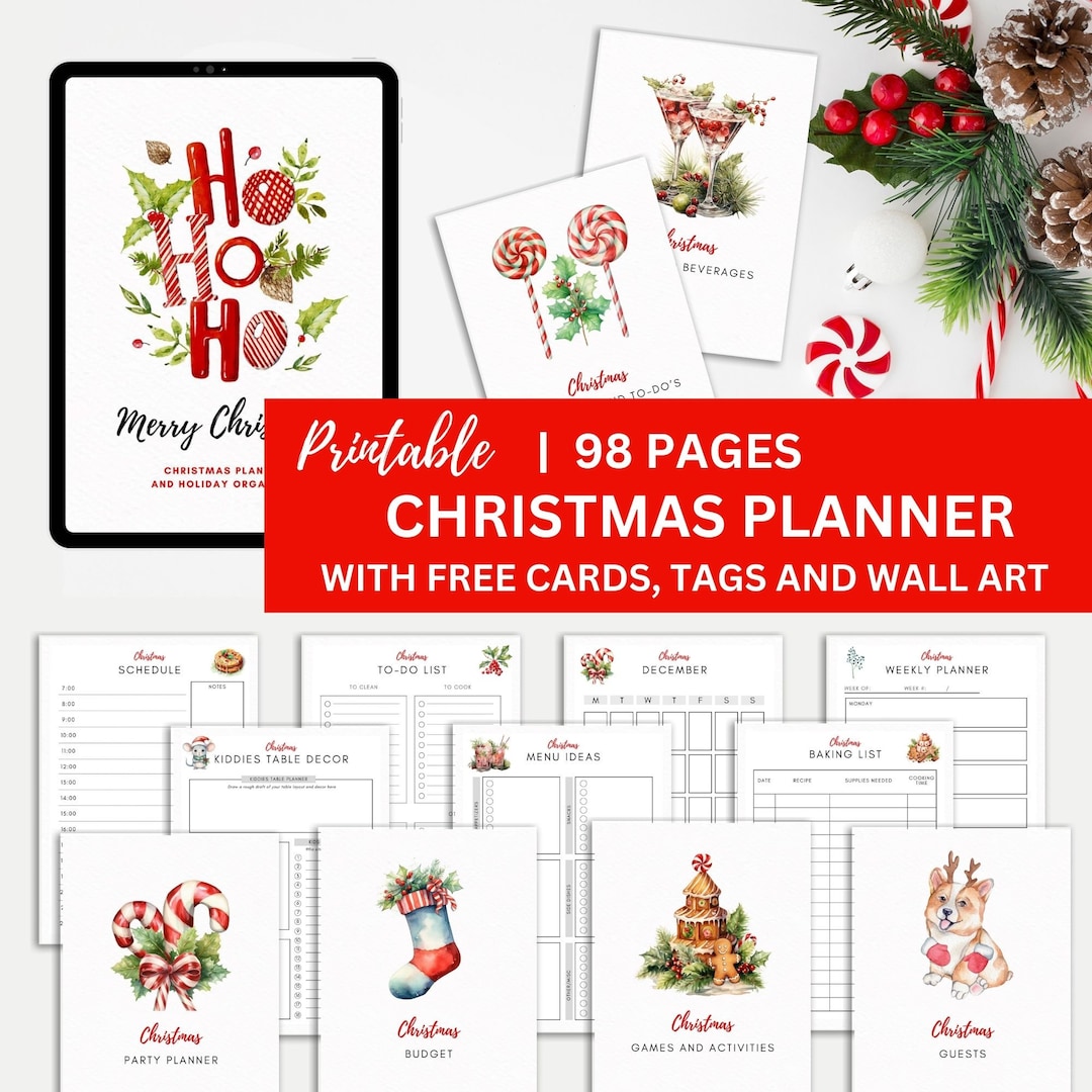 Christmas Planner Printable Holiday Planner Gift Budget - Etsy