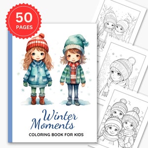 Winter Coloring Book, Snow Activity Book, Winter Season Coloring Pages, Winter Kids Coloring Sheets, Winter Instant Download Coloring Book
