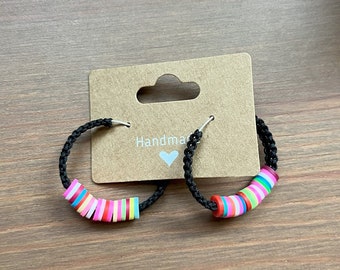 Hoop Macrame Multicolor Earrings