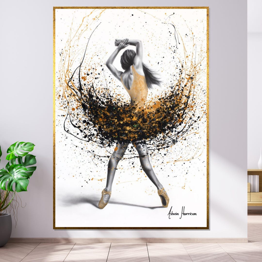 Dynamic Ballerina Canvas Art, Dance Wall Art, Abstract Ballet Print ...