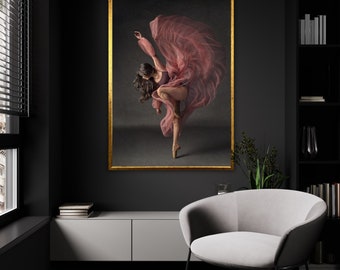 Ethereal Ballerina Canvas Print, Graceful Dance Art