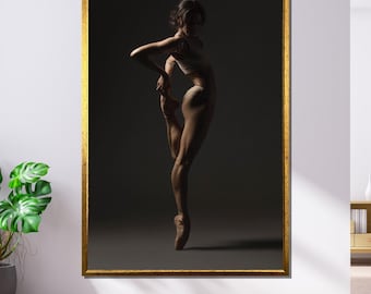 Elegant Ballerina Canvas, Modern Dance Wall Art, Ready to Hang