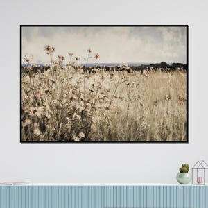 Field of Wildflowers Canvas, Nature Wall Art, Floral Landscape Print, Meadow Canvas Design, Ready to Hang Decoration