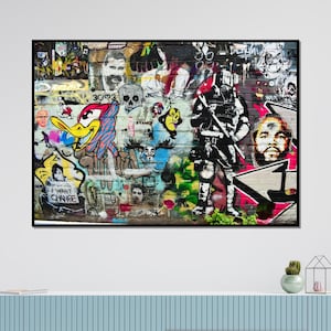 Graffiti Street Art Canvas, Urban Wall Design, Colorful Street Art Poster, Wall Art Canvas Design, Ready to Hang Decoration