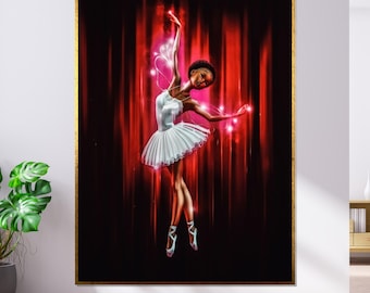 Ballerina Canvas Print, Elegant Ballet Dancer Wall Art